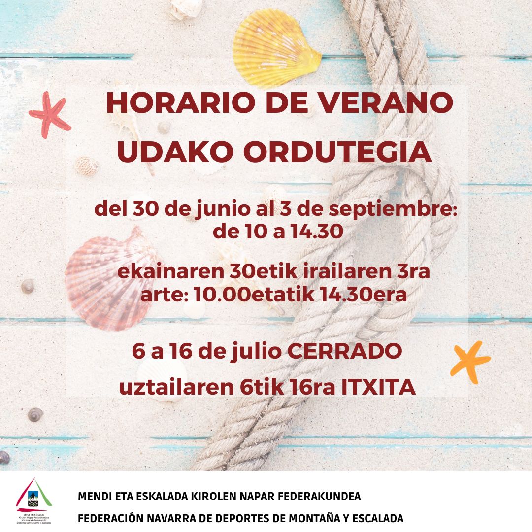 HORARIO VERANO Y CIERRE PROGRAMA FEDERAR